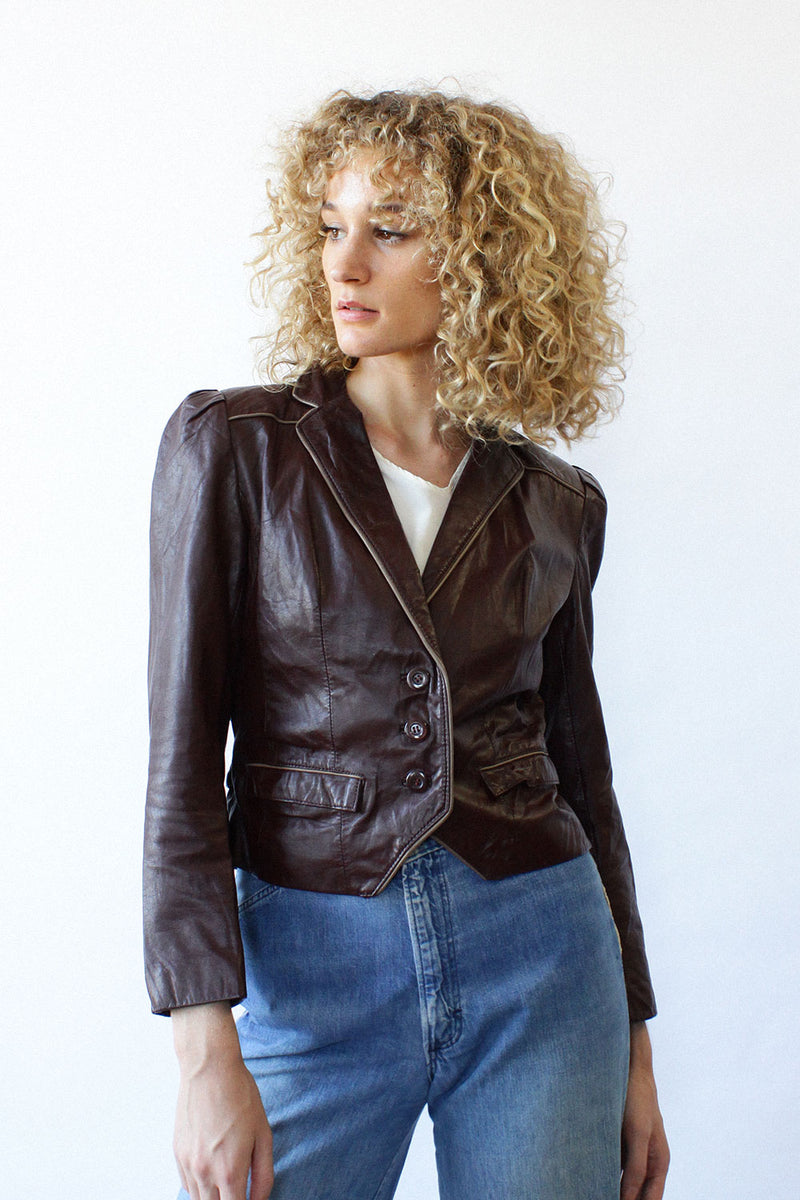 Aubergine Leather Jacket XS/S