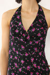 Violet Floral Halter w/ Shawl S/M