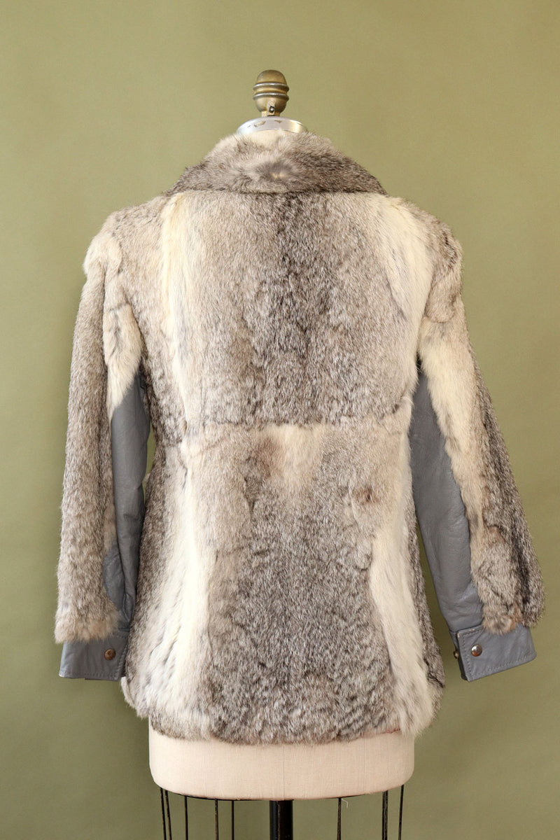 Silver Rabbit Fur Jacket S