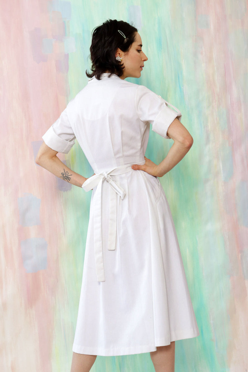 Crisp Ivory Utility Dress XS