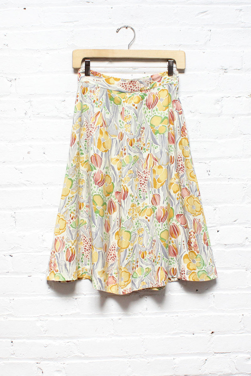 Watercolor Tulip Skirt XS
