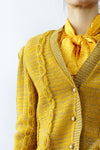 Oscar De La Renta Gold Fleck Cardigan M/L