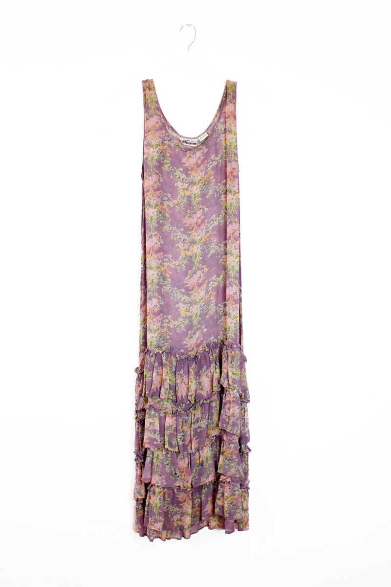 ruffled sheer dress S/M