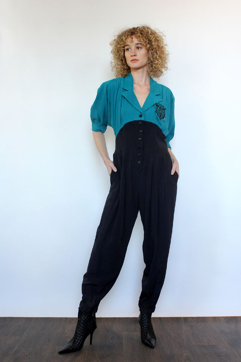 Teal Two Tone Jumpsuit M