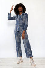 Patched Denim Print Suit S-S/M