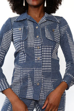 Patched Denim Print Suit S-S/M