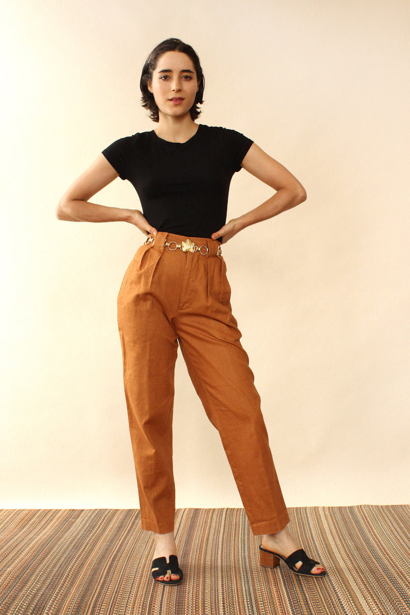 Pumpkin Spice Linen Pants XS
