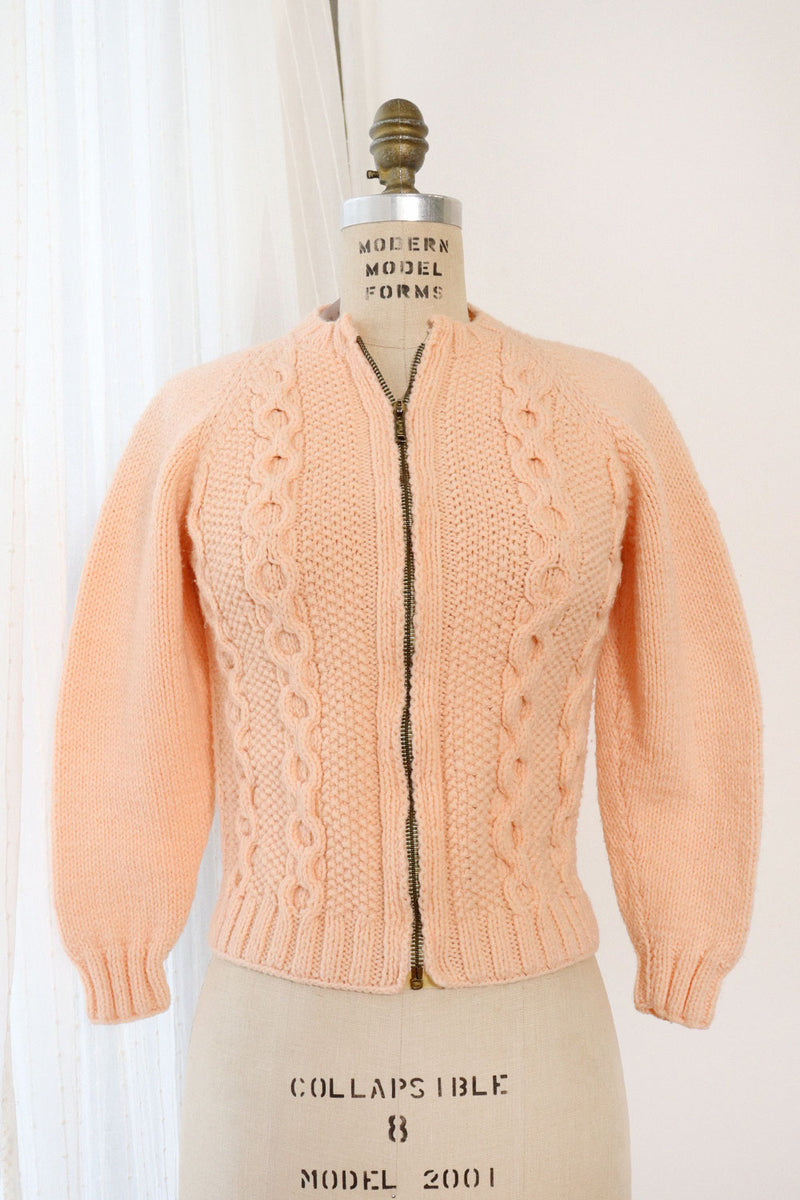Handmade Blush Zip Sweater XS-M