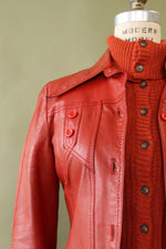 Rust Leather Shacket XS