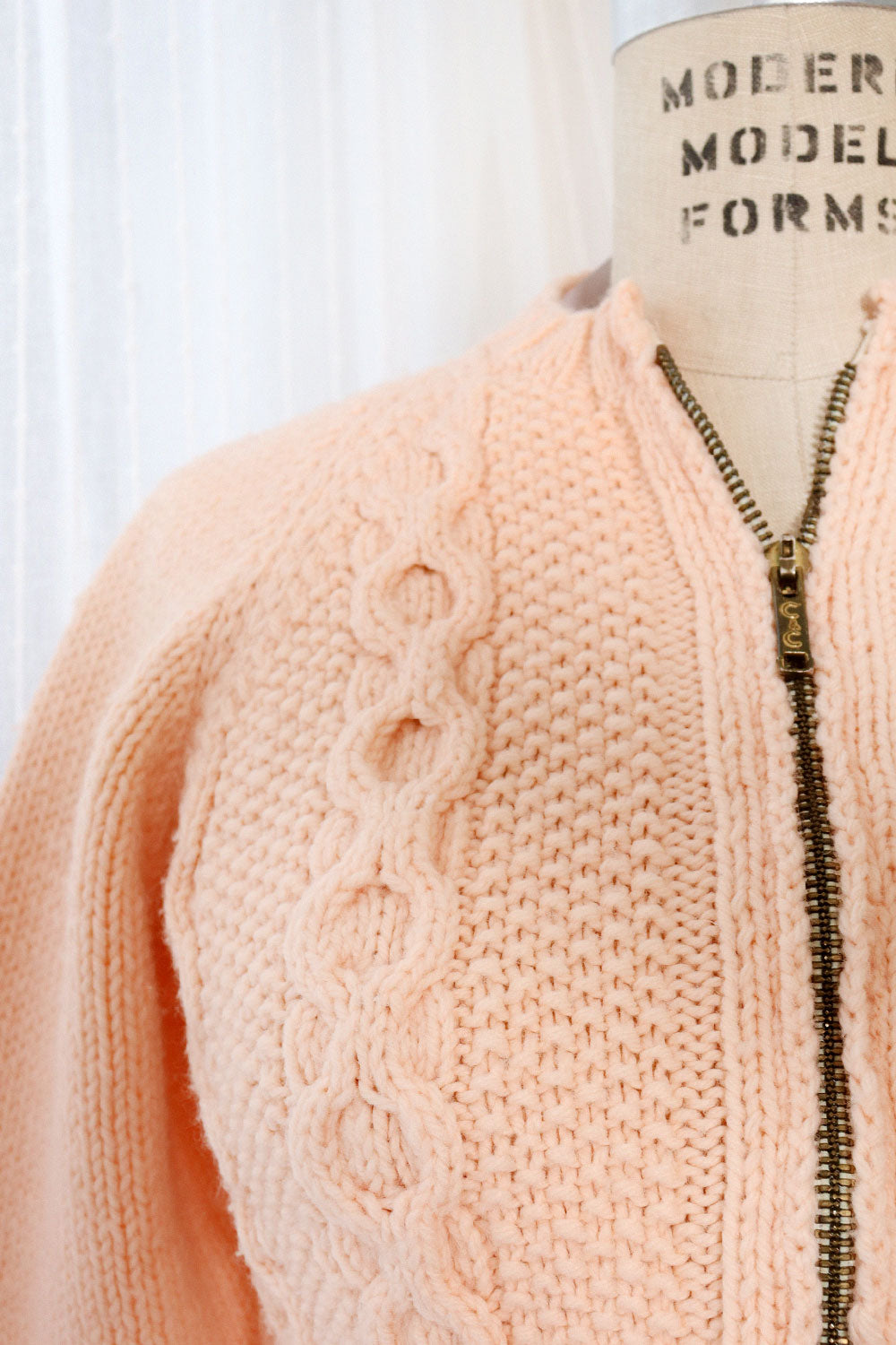 Handmade Blush Zip Sweater XS-M