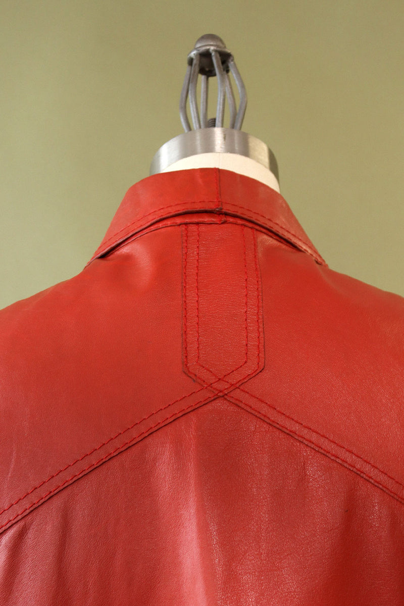 Rust Leather Shacket XS