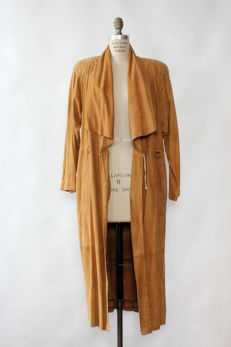 Draped Suede Duster Dress M/L