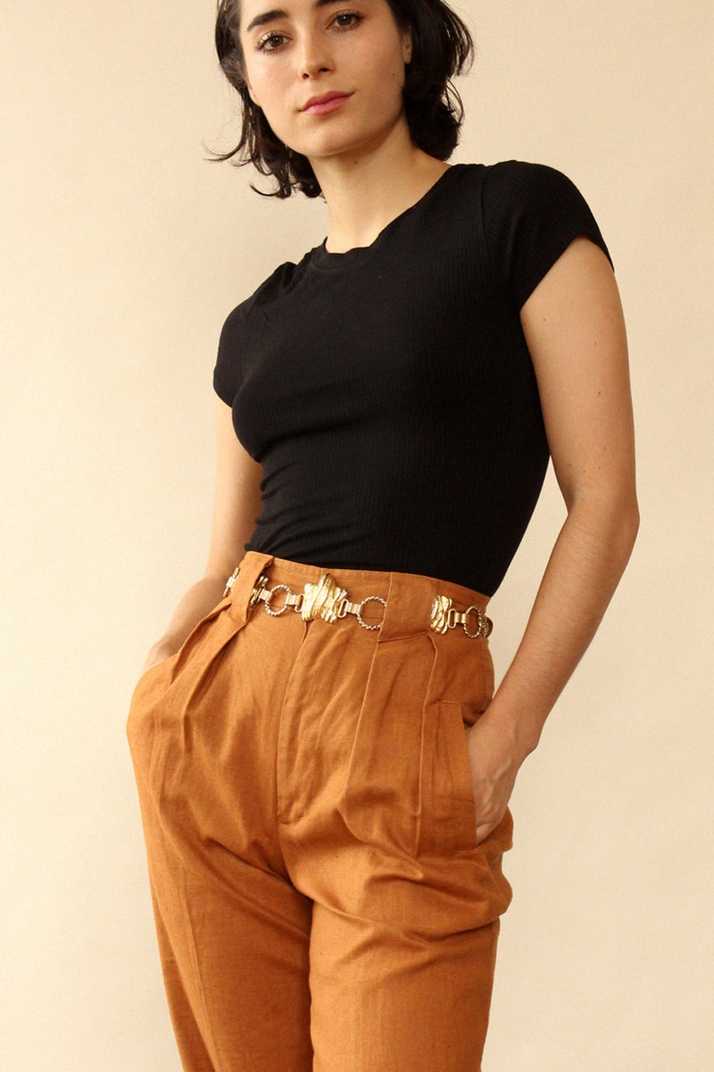 Pumpkin Spice Linen Pants XS