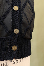 Jet Black Leather Crochet Top M/L