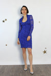 Electric Indigo Lace Bodycon Dress XS/S
