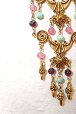 Glass Bead Gilded Statement Necklace