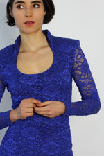 Electric Indigo Lace Bodycon Dress XS/S
