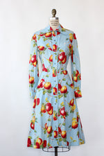 Apple Print 1940s Shirtdress S/M