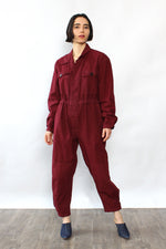 Burgundy Coverall Jumpsuit S/M