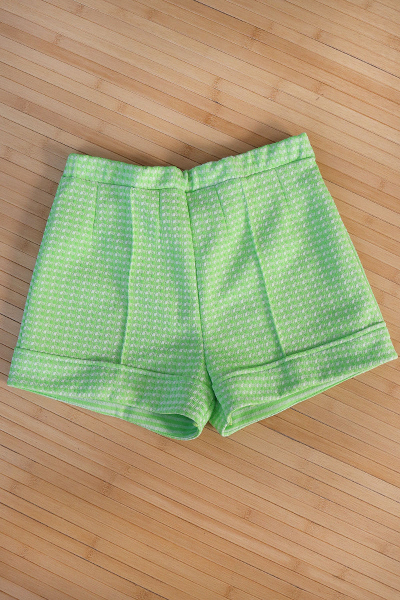 Lime Gingham Short Shorts XS/S