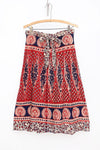 70s Block Print Lotus Wrap Skirt