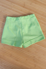 Lime Gingham Short Shorts XS/S