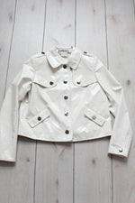 White Vinyl Flare Jacket S/M