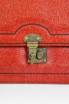 Red Leather Boxy Handbag