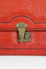 Red Leather Boxy Handbag
