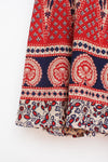 70s Block Print Lotus Wrap Skirt