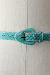 Turquoise Snakeskin Skinny Belt