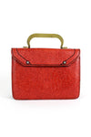 Red Leather Boxy Handbag