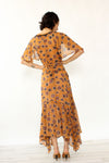 Nicole Miller 1970s Autumnal Floral Dress XS