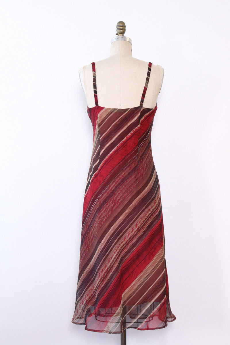 Megan Striped Bias Cut Dress M/L