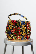 Dark Floral Carpet Bag