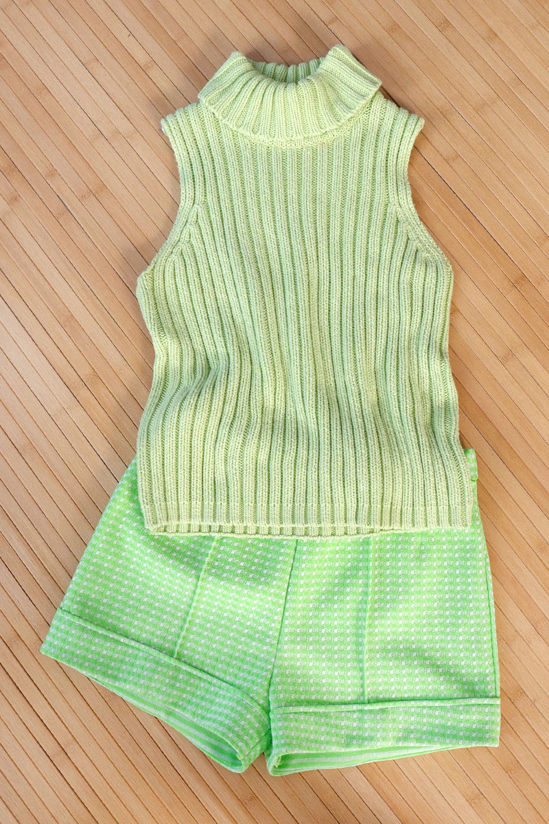 Lime Gingham Short Shorts XS/S