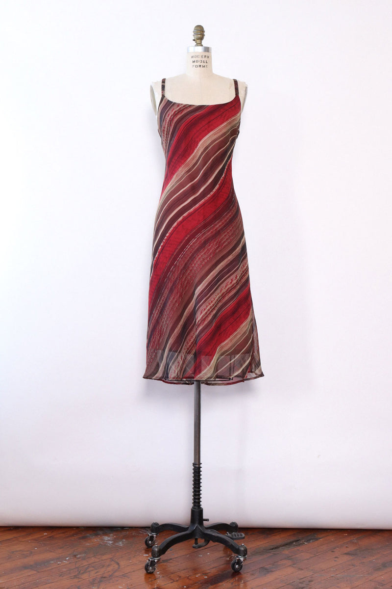 Megan Striped Bias Cut Dress M/L