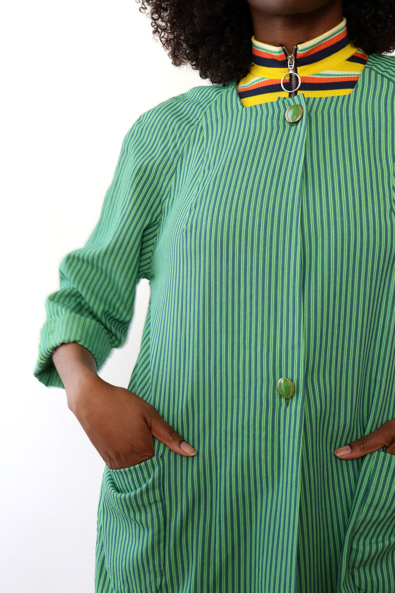 Lime Denim Stripe Jacket S/M