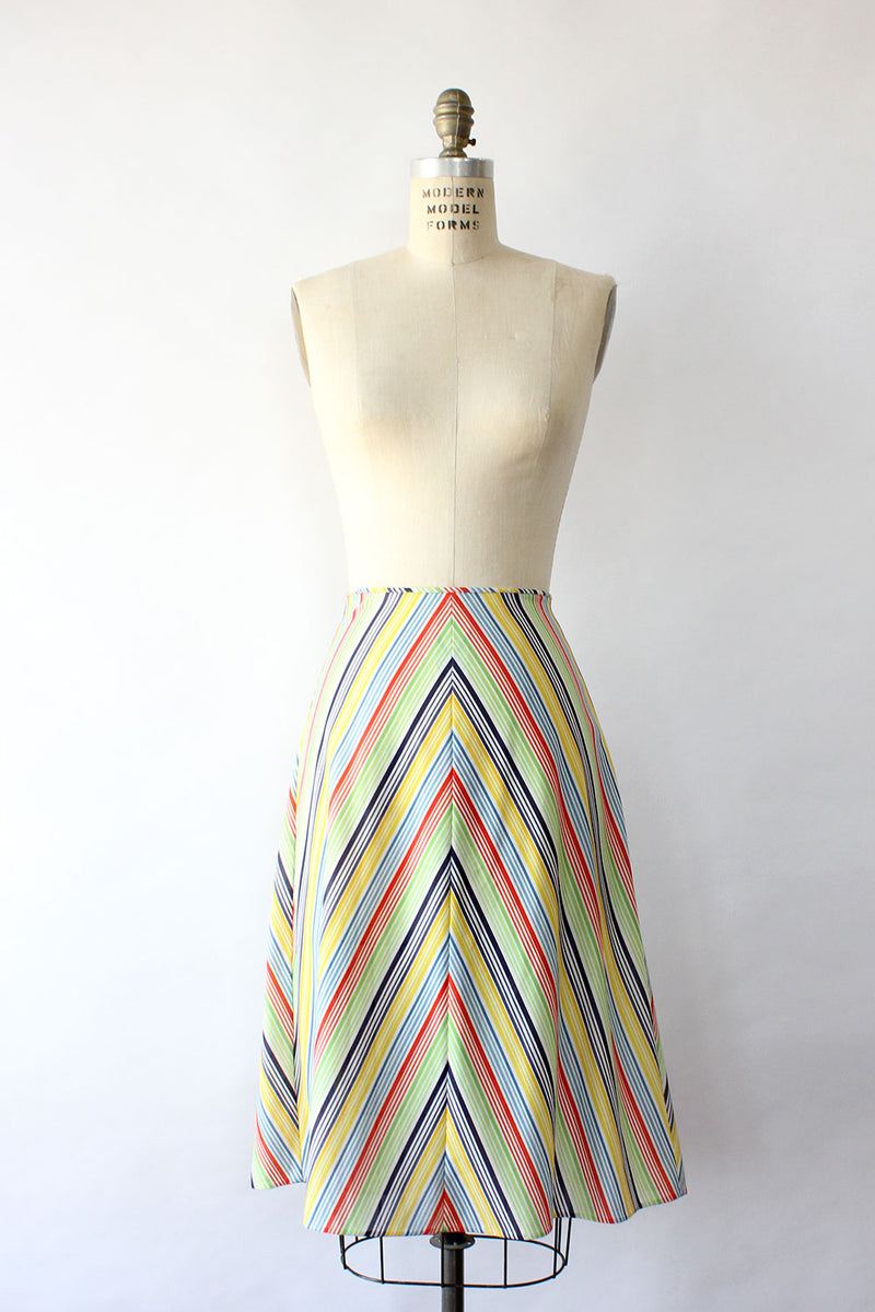 Rainbow Chevron Skirt S