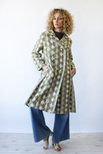Tonal Diamond Weave Long Jacket M
