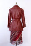 Burgundy Leather Car Coat M/L