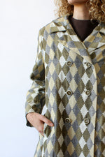 Tonal Diamond Weave Long Jacket M