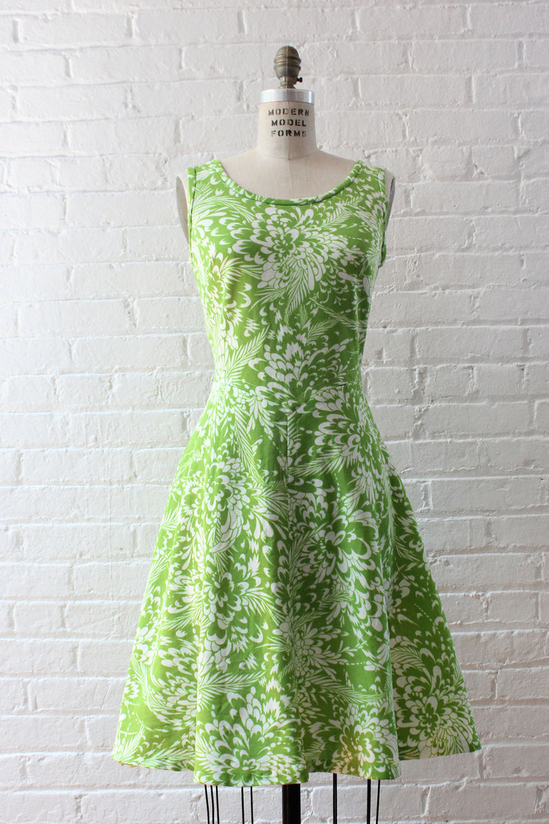 Lime Green Fit Flare Dress M/L