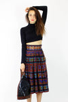Oscar de la Renta Dark Stained Glass Skirt S