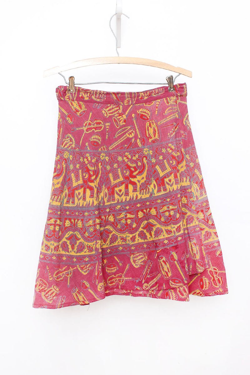 Musical Print Wrap Skirt