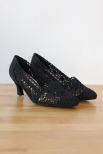 Black Crochet Heels 8.5