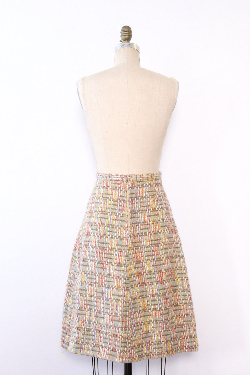 Nubby Pastel Weave Skirt S
