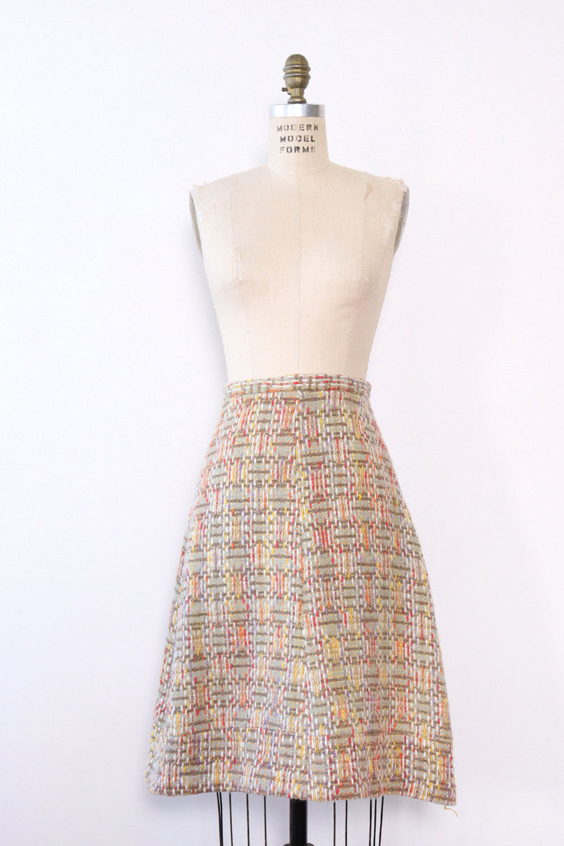 Nubby Pastel Weave Skirt S