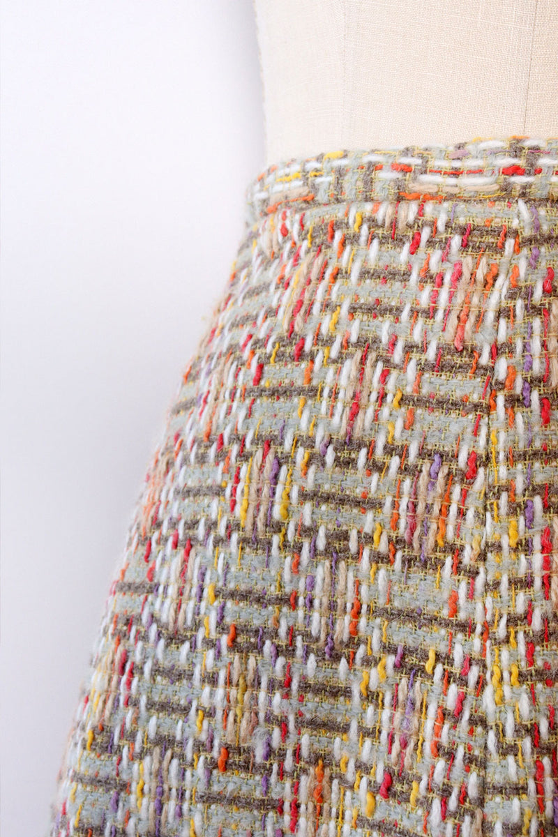Nubby Pastel Weave Skirt S