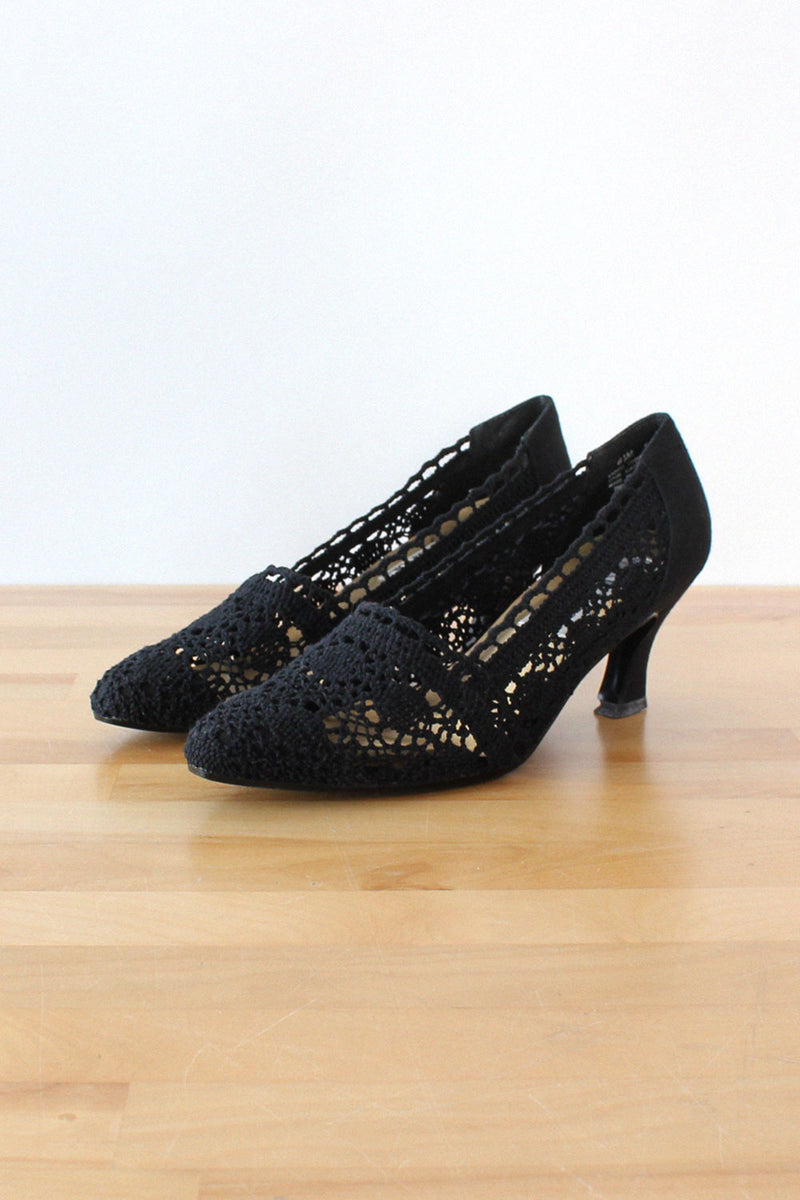 Black Crochet Heels 8.5